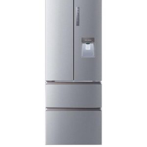 Haier HFR5719EWMP 70cm Wide Total No Frost American Fridge Freezer with Water Dispenser, E Rated - Platinum